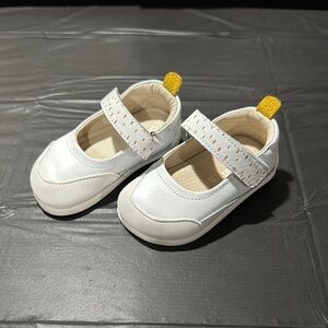 White Kids Shoes with Yellow Accents